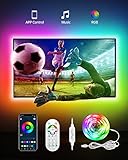 Daymeet LED Streifen für TV, 5M LED TV Hintergrundbeleuchtung für 55 bis 85 Zoll TV PC Monitor LED Strip, RGBIC Farbwechsel USB Musik Sync Steuerbar via App led fernseher beleuchtung