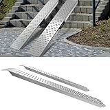 XINZI 2er Set Auffahrrampen 135 cm – Lösung für sicheres Be- und Entladen von Fahrzeugen, Aluminium Rampe mit rutschhemmender Oberfläche, 400 kg Tragfähigkeit, inkl. Tragegriffe & Montageset