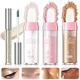 Highlighter Patting Puder Glitzer Patting Puder Body Glitter Highlighter Patting Zur Gesichtsaufhellung Gehört 1 Glitzer-Lidschatten, Geeignet für Gesicht, Augen, Lippen und Körper