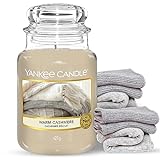 Yankee Candle Duftkerze – Warm Cashmere – Kerze mit langer Brenndauer bis zu 150 Stunden, Große Kerze im Glas