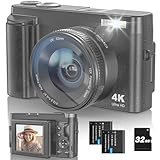 Fulealfly 4K Digitalkamera 48MP Kompakte Vlogging-Kamera Digitalkamera mit 32GB Karte