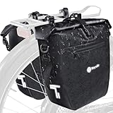 Fahrradtaschen für Gepäckträger 2 ER SET 48L, Wasserdicht Gepäckträgertaschen mit Reflektoren, 3 IN 1 Fahrrad Taschen Hinten mit Tragegriff Und Schultergurt, Einfache Befestigung (24L, 2ER SET)