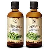 Citronellaöl 200ml - Cymbopogon Winterianus - 100% Reine & Natürliche Citronella Öl für Schönheit - Aromatherapie - Duftlampe - Citronella Oil