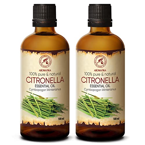 Citronellaöl 200ml - Cymbopogon Winterianus - 100% Reine & Natürliche Citronella Öl für Schönheit - Aromatherapie - Duftlampe - Citronella Oil