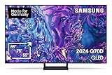 Samsung QLED 4K Q70D Fernseher 55 Zoll, AI Quantum Prozessor 4K, AI Upscaling, Tizen OS, Motion Xcelerator 120 Hz, Smart TV, KI TV, GQ55Q70DATXZG, Deutsches Modell [2024]