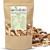 Vitalesia 5er Nussmischung 500g | Mandeln, Walnüsse, Haselnüsse, Cashewkerne | Premium Nüsse | ungesalzen & ungeröstet | Studentenfutter | vegan