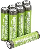 Amazon Basics AAA-Batterien mit hoher Kapazität, 850 mAh, wiederaufladbar, vorgeladen, 8-Pack