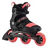 K2 Skates Unisex Inline Skates Trio LT 100 Short Cuff, Black - Coral, 30F0128.1.1.090