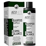 Derma Balance Shampoo für seborrhoische Dermatitis, reinigend, beruhigend, natürlich, 93 % für empfindliche Haut und fettige Haut, Anti-Schuppen, Talg regulierend für fettiges Haar, 250 ml
