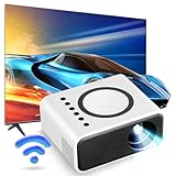 Mini Beamer, Portable Projector Klein Projektor Full HD 1080P Unterstützt Tragbarer Outdoor Filmprojektor Mobiler Beamer für Handy Tablet Laptop PC TV-Box HDMI USB AV