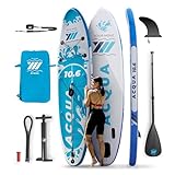 YM Aufblasbares SUP Premium 10'6' (cm 320 x 82 x 15) 304 Liter, max. 145 kg, 3D-Technologie Drop Stitch HD + STL-Fusion, Ringe, Rucksack, Leash und Zubehör, italienische Marke, Stand Up Paddle weiß