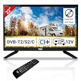 21.5' Zoll (55 cm) LCD Fernseher Xoro HTC 2249 mit HDTV Triple Tuner, integrierter Slot-In DVD Player, USB 2.0 Mediaplayer, CI+ Schacht, 12V Anschluss, schwarz