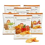 Supplify 6x50g High Protein-Chips Mix-Box in verschiedenen Geschmacksrichtungen (Paprika, Thai Sweet Chili, Sour Cream ´n Onion) - Low Carb Eiweißchips - Proteinchips kalorienarm, Fitness Snack