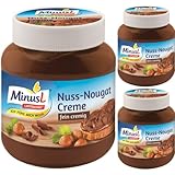 Minus Nuss-Nougat Creme Laktosefreie Chocolate Spreads Schokoladenaufstriche 400 gramm x 3 STÜCK