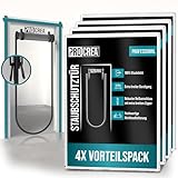 PROCREA® 4x Premium Staubschutztür mit Reißverschluss [Großer Zipper, Breite Türöffnung & Easy-Klettsystem] Extra starke Folien-Bautür und Staubschutzwand für 100% sicheren Staubschutz