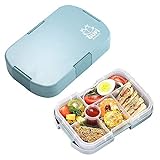 hombrima Lunchbox für Kinder, Bento Boxen, Lebensmittelaufbewahrungsbehälter mit 6 Fächern für Kinder, Erwachsene, Arbeit, Schule, geeignet für Mikrowelle und Geschirrspüler (Blau)