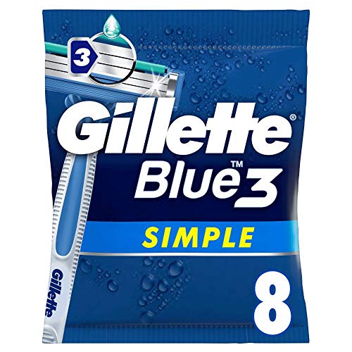 Gillette Blue 3 Simple Einwegrasierer Männer, 8 Rasierer mit 3-fach Klinge