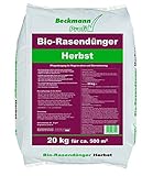 Beckmann Profi Bio Herbstrasendünger Herbst Rasendünger 20 kg Biodünger Gartendünger mit viel Kalium für einen winterfesten Rasen. Für einen besseren SART in den Frühling