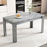 Merax Esstisch Holz, Rechteckiger Esszimmertische, Modern Küchentisch für Wohnzimmer und Esszimmer, 116L x 65B x 75H cm, Grau
