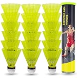 Sportyfits® 18x Federbälle gelb Badmintonbälle für Training & Wettkampf Badminton - für Outdoor & Indoor