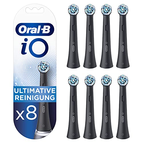 Oral-B iO Ultimative Reinigung Aufsteckbürsten für elektrische Zahnbürste, 8 Stück, ultimative Zahnreinigung, Zahnbürstenaufsatz für Oral-B Zahnbürsten, briefkastenfähige Verpackung, schwarz