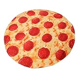 JTLB Pizza-Decke – Neuheit Große Pizza-Decke für Erwachsene und Kinder – Hochwertige Runde Pepperoni-Decke aus Weichem Flanell für Drinnen, Draußen, Reisen, Zuhause und Mehr