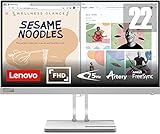 Lenovo L22e-40 | 21,45' Full HD Monitor | 1920x1080 | 75Hz | 250 nits | 4ms Reaktionszeit | HDMI | VGA | AMD FreeSync | grau