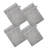 Générique Badehandschuhe, Waschhandschuhe, Waschlappen mit Schlaufe, waschbar, aus Baumwolle, saugfähig, 4-teilig, für Körperpflege, Frauen, Männer, Baby, Reise