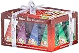 ETS - Teegeschenk mit Schleife 'Red Santa Christmas' | BIO Wintertee Set | Geschenk Weihnachten Wichtelgeschenk Weihnachtsdeko | 12 Pyramidenbeutel