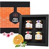 Immenwunder Honig Geschenk Set 'Alles Liebe', hochwertige Geschenk-Verpackung, 4x50g Honige Lavendelhonig, Orangenblütenhonig, Kirschblütenhonig & Sonnenblumenhonig, ideale Geschenkidee