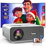 Beamer, Beamer 4K 20000 Lumen Beamer Full HD 1080P, Mini Beamer 5G WiFi Bluetooth, LED Beamer 4K Heimkino Video Projektor Kompatibel mit iPhone/Android/Laptop/Fire Stick/HDMI/PS5