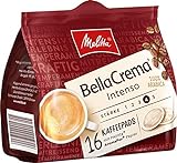 Melitta BellaCrema Intenso gemahlener Röstkaffee in Kaffee-Pads 10 x 16 Pads, Kaffeepads für Pad-Maschine, kräftige Röstung, geröstet in Deutschland, Stärke 4, im Tray