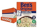 BEN’S ORIGINAL Ben's Original Langkorn & Wildreis, 20 Minuten Kochbeutel, 9 Packungen (9 x 500g)