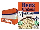 BEN’S ORIGINAL Ben's Original Langkorn & Wildreis, 20 Minuten Kochbeutel, 9 Packungen (9 x 500g)