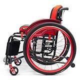 Care-Parents,rollstuhl faltbar leicht,Ultraleichter Transportrollstuhl, Klappbarer tragbarer Rollstuhl mit Handbremse,Leicht Faltbar Reiserollstuhl,Leicht zu transportieren(14.9in seat width,Red (Red