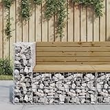 LLEZKBR Outdoor-Sitzgelegenheit, Gartenbank, Gabionen-Design, 92 x 71 x 65,5 cm, imprägniertes Kiefernholz