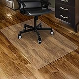Kuyal Clear Stuhlmatte für Harte Böden 90x120cm transparente Fußmatten Holz- / Fliesenschutzmatte für Büro & Zuhause (36 'x 48' Rechteck)