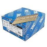 TACWISE 1122 Extra Verzinkte Rahmennägel 3,1/90 mm, D‘-Kopf, Zylinderschaft, mit 34° Neigung, Papiergebunden, Packung mit 2200 Stück
