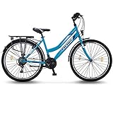 26 Zoll Fahrrad 21-Gang Schaltung mit Beleuchtung nach STVO Türkis Doppelrahmen