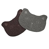 BAZEITFLOW 2 Stück Katzenstreu Matte drinnen Matten Matte Haustier Katzenteppich Unterlage Müllmatte Wurf Katze frisst Matte PVC-Haustiermatte Futtermatte für kleine Haustiere