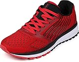 WHITIN Unisex Laufschuhe Herren Hallenschuhe Turnschuhe Sneakers Für Männer Sportschuhe Atmungsaktiv Joggingschuhe Gymnastikschuhe Fitness Schuhe Freizeitschuhe Rot Größe 45