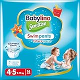 Babylino Sensitive Swim Pants, Windeln für Meer und Pool, Größe 4-5 (9-15 kg), 14 Stück