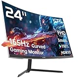 KTC 24 Zoll Curved Gaming Monitor (23,6' 1500R, FHD 1080p Bildschirm, 165Hz, 1ms, 250cd/m², HDMI/DP, FreeSync & G-Sync, HDR10, Low Blue Light) – H24S17