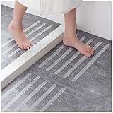 ecooe 16x Anti-Rutsch Streifen für Treppen,Duschen & Badewannen Selbstklebender Rutschschutz 45cm lang 2cm breit Transparent Klebestreifen mit Positionier-Schablone