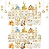 Ramadan Kalender Countdown, Adventskalender Ramadan Kalender, Eid Mubarak Kalender, DIY Ramadan Dekoration Aus Holz, Eid Mubarak Adventskalender, Ramadan Deko Countdown Kalender für Zuhause (2 Set)
