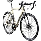 Galano Cyclocross 700c Gravel Bike Cross Fahrrad Rennrad 28' Gravel Trail 14Gang (Creme/anthrazit, 58 cm)