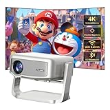Mini Beamer Android mit Standfuß,5G WiFi Bluetooth 5.2 Beamer Outdoor,HD Video Led Projektor 9000Lumens,200 Zoll Unterstützt 1080P 4K P90 Heimkino Smart Beamer,Kompatibel mit HD/Smartphone/PS4/USB