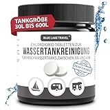 Blue Lake Travel Wassertank Reiniger Wohnmobil (10 Tabletten) - Tankvolumen 30 bis 600 Liter - Frischwassertank Reiniger - hochwirksamer Tankreiniger löst Verschmutzungen & Ablagerungen