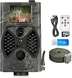 RecorCam Wildkamera, 24MP 1080P Wildkamera mit Bewegungsmelder Nachtsicht, 120° Erfassungsbereich, Wildtierkamera mit 940nm IR-LED, 0.2s Schnelle Aufnahme, IP65 Wasserdicht, Jagdkamera, 32GB SD Karte