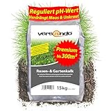 versando 15kg Rasenkalk & Gartenkalk Frühjahr bis 300m²: verdrängt Moos Unkraut Pilze fördert Boden & Wurzelentwicklung ideal für Rasen mit Langzeitwirkung - Premium Qualität